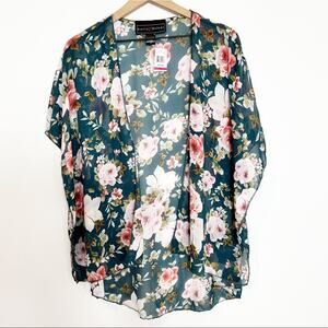 Polly & Esther Multicolor Floral Print Women Kimono Size Medium Brand New